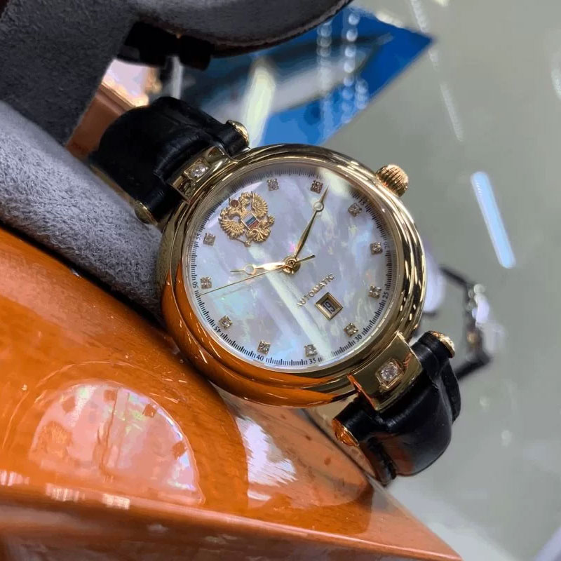 欧美时尚女表俄罗斯贝母镀金机械