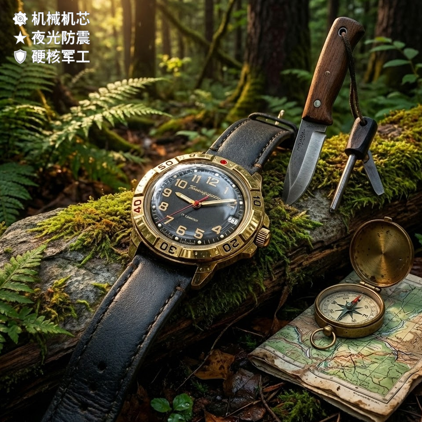 欧洲纯机械军表黄铜材质原装进口