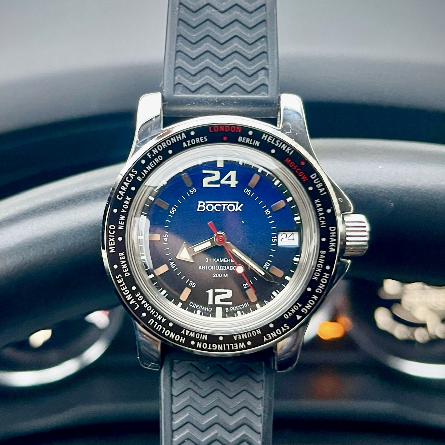 俄罗斯VOSTOK东方军表蛙人防水24小时制全自动机械夜光防震进口