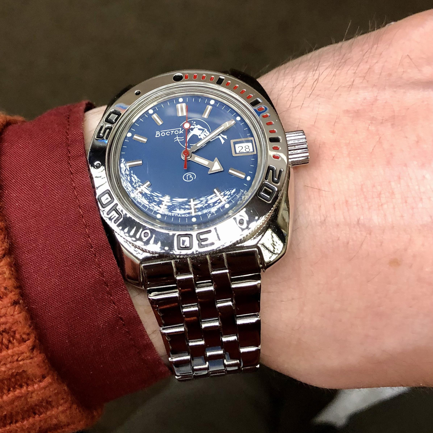 俄罗斯男表夜光军表潜水机械防震