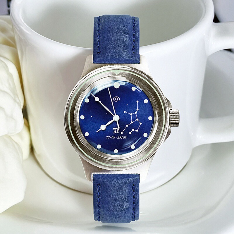 十二星座手表全自动机械夜光防震200米防水真皮时尚休闲进口男表