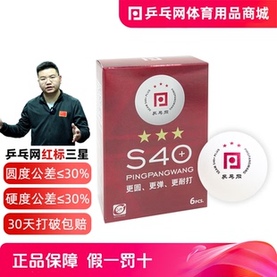 S40 乒乓网红标三星乒乓球ABS训练专业比赛3星级用球 湿父推荐