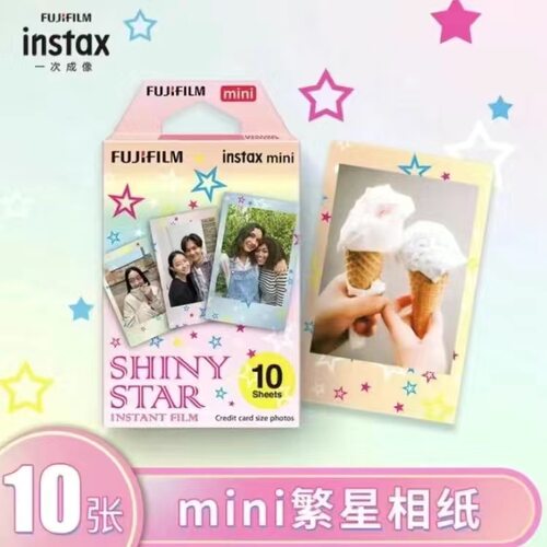 【现货】富士拍立得相纸米奇朋友维尼熊手绘kittymini3寸花边相纸