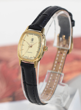 COKLY美拉德风复古小巧表盘金色银色三指针长方形女士石英手表