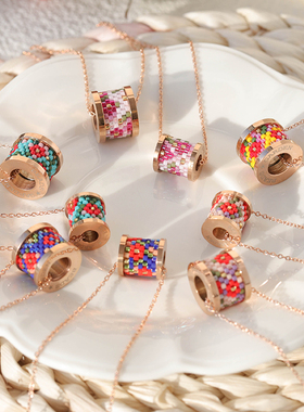 手工编织日本进口玫瑰防过敏项链