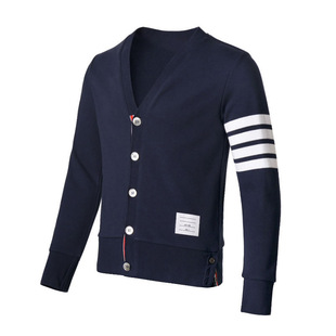 TB针织衫经典四道杠V字领五扣休闲百搭上衣男女同款长袖开衫外套