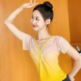 古典舞纱衣北舞同款专业舞蹈衣基训民族身韵短袖练功服班服女新款