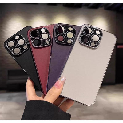 皮纹电镀适用苹果16promax手机壳酒红色iPhone1带镜头膜15plus新款高档奢华14男女简约17pro防摔保护套13