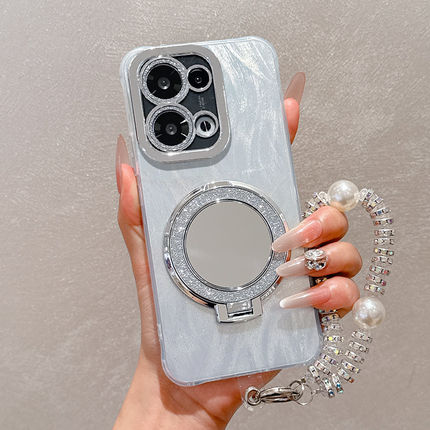 羽纱补妆镜旋转支架适用OPPOReno14手机壳Reno15保护套Reno13磁吸支点12镜头膜11Pro全包10防摔9外壳8女7奢华