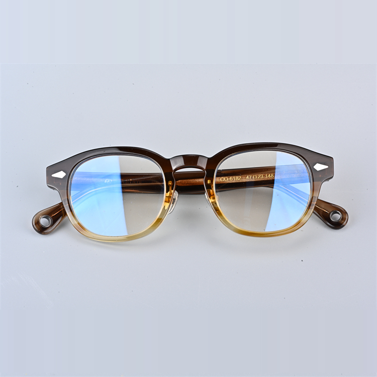 德普眼镜框复古手工板材眼镜架配近视眼睛框镜架男大脸黑框潮6182