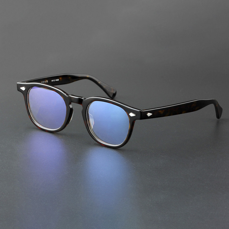 504黑框眼镜近视眼镜框男复古板材眼镜架配蓝光近视镜男大脸1177