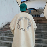 秋季新品潮流宽松男女款麂皮重工绣花套头圆领卫衣WY816P68控88，男装卫衣，电商B287A