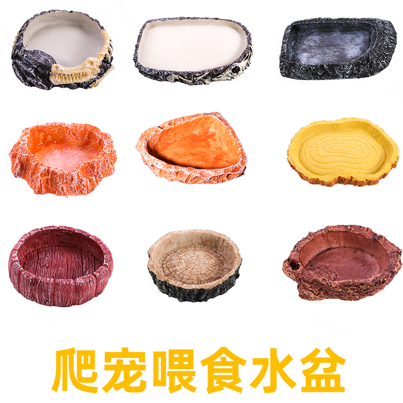爬宠箱造景树脂喂食水碟
