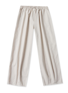 棉麻长裤春夏新款外贸女装百搭松紧高腰系带宽松显瘦休闲裤17569