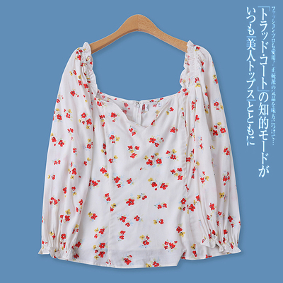 女帝波雅修身显瘦印花套头长袖