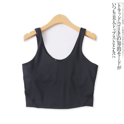 运动背心夏季新款外贸女装大码百搭露脐修身弹力拼接吊带衫17008