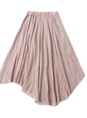 不规则半身裙夏季新款外贸女装时尚百搭松紧腰宽松A字中长裙18316