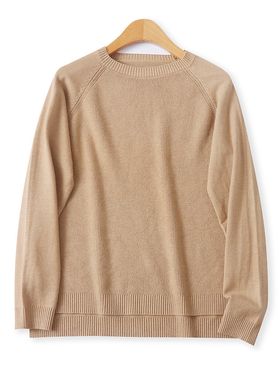 螺纹毛衣秋季新款外贸女装百搭修身弹力插肩长袖开叉针织衫18944