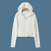 新款 外贸女装 百搭修身 轻薄拼接棉衣冬季 长袖 连帽拉链短外套19241