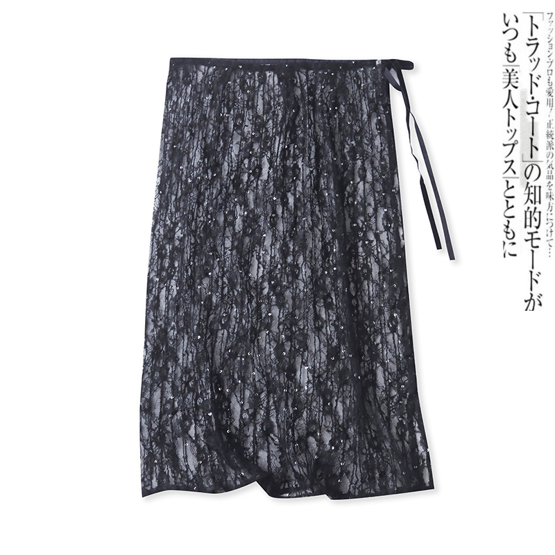 半身罩裙春夏新款外贸女装叠穿系带蕾丝亮片系带一片式屁帘17889