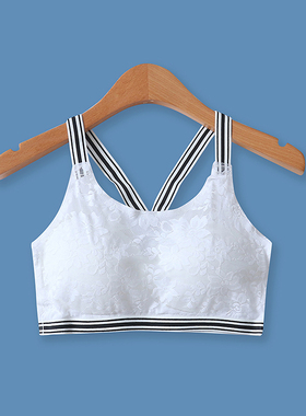 美背文胸夏新款外贸时尚百搭无钢圈全罩杯条纹松紧蕾丝内衣10809