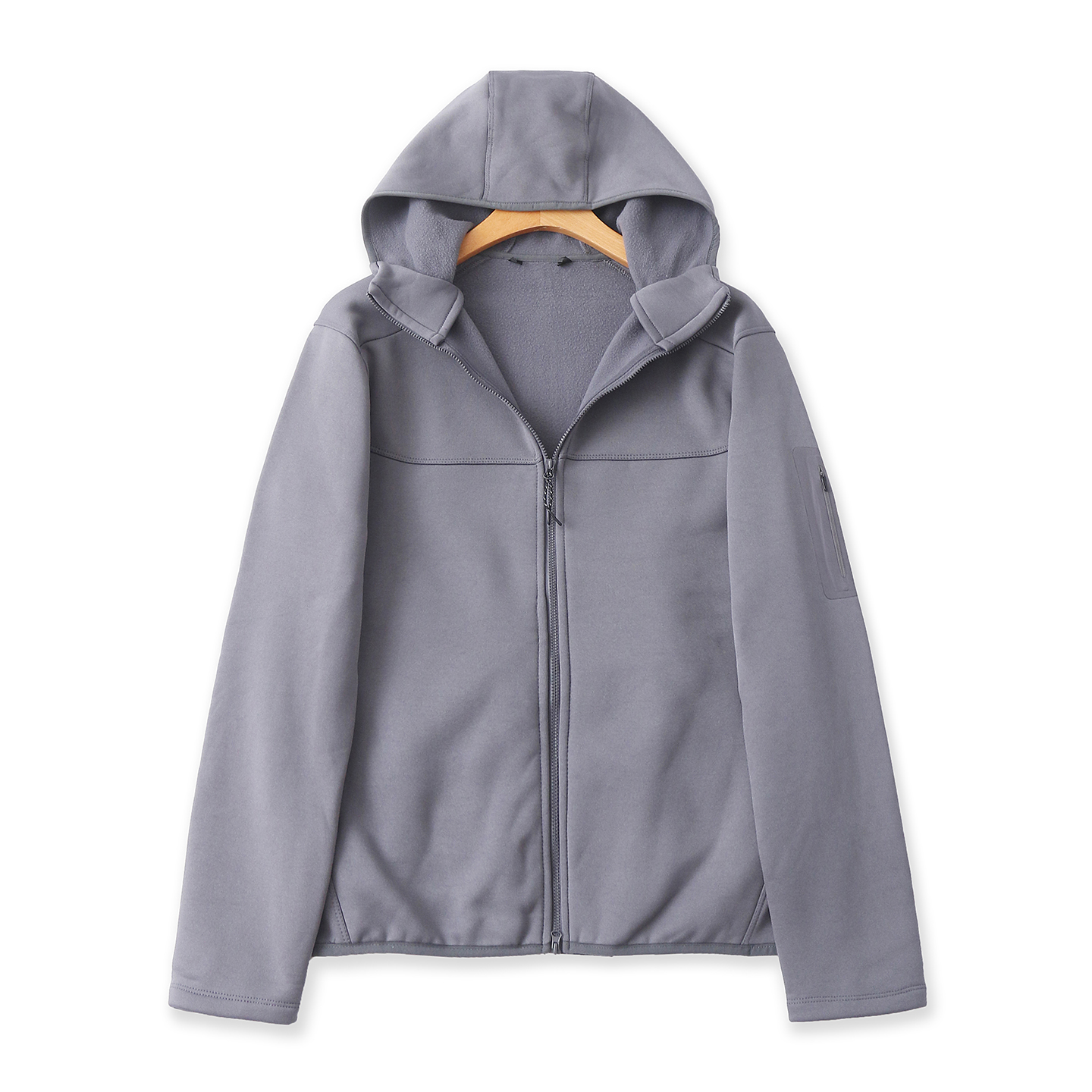 薄绒运动外套秋新款外贸男女同款休闲长袖拼接连帽拉链卫衣18531