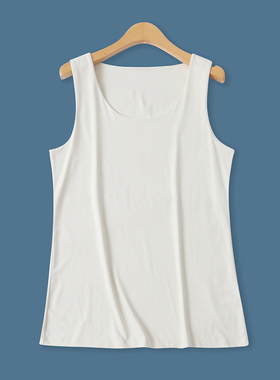 双层无袖背心夏季新款外贸女装百搭低圆领修身弹力打底上衣18666