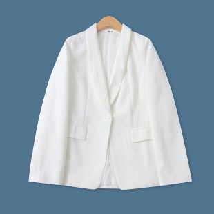 休闲百搭OL风翻领收腰长袖 一粒扣西装 外贸女装 新款 外套19596 春季