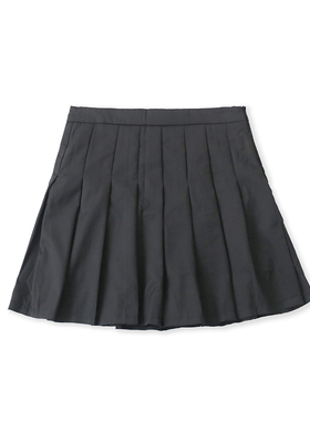 百褶短裙春夏新款外贸女装百搭学院风显瘦侧拉链防走光A字裙16411