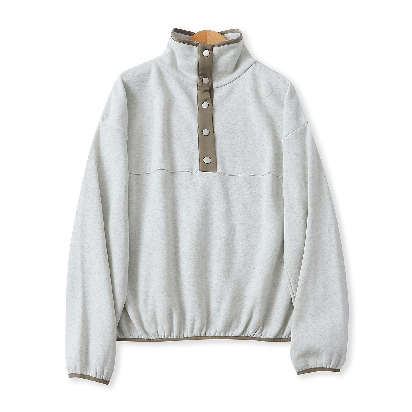 日单拼色卫衣秋新款外贸女装休闲百搭高领宽松长袖薄绒上衣18983