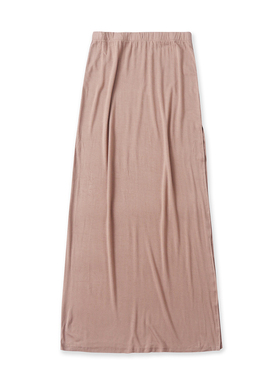 包臀中长裙夏季新款外贸女装时尚百搭松紧腰修身开叉半身裙18639