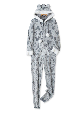 卡通连体裤秋冬季新款外贸男女连帽半拉链长袖珊瑚绒家居服15799