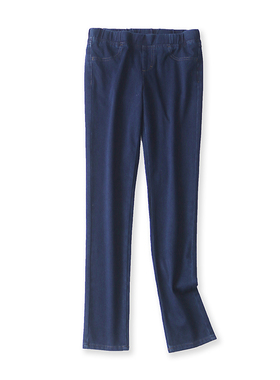 休闲裤春夏新款外贸女装百搭弹力显瘦松紧腰假门襟时尚长裤10868