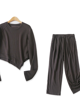 套装分开出售秋季新款外贸女装休闲圆领长袖卫衣+松紧运动裤15809