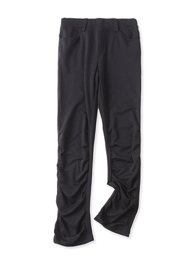 休闲裤秋新款外贸女装时尚百搭弹力松紧腰口袋褶皱显瘦长裤13566