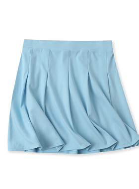 A字百褶短裙春夏季新款外贸女装百搭减龄显瘦松紧高腰半身裙15109