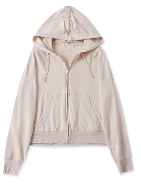 莫代尔连帽卫衣春新款外贸女装百搭休闲高弹力长袖拉链外套19485