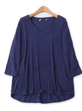 针织衫春季新款外贸女装时尚百搭大码显瘦V领弹力套头打底衫12464