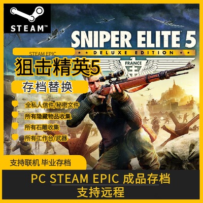 PC steam epic狙击精英5 存档修改替换 全武器收集 隐藏物品 石雕