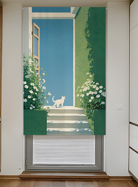 ins北欧莫兰迪门帘隔断帘家用卧室门口遮挡帘卫生间厕所挂布帘子