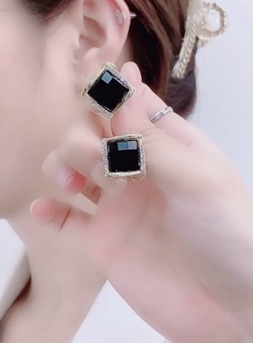 心有所属耳钉耳夹款时尚百搭925银针防过敏耳环气质优雅简约耳坠