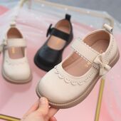 女宝宝软底单鞋 女童鞋 真皮蝴蝶结公主鞋 2026春秋新款 子儿童小皮鞋