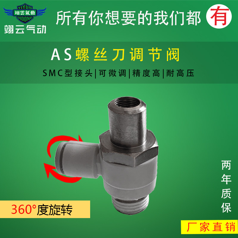 翊云气动SMC型调速阀节流阀 AS2201F-02-04SD AS2201F-02-06SD