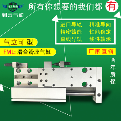 气立可型气动滑台滑座气缸FML32-100AM2 A041E1-44W