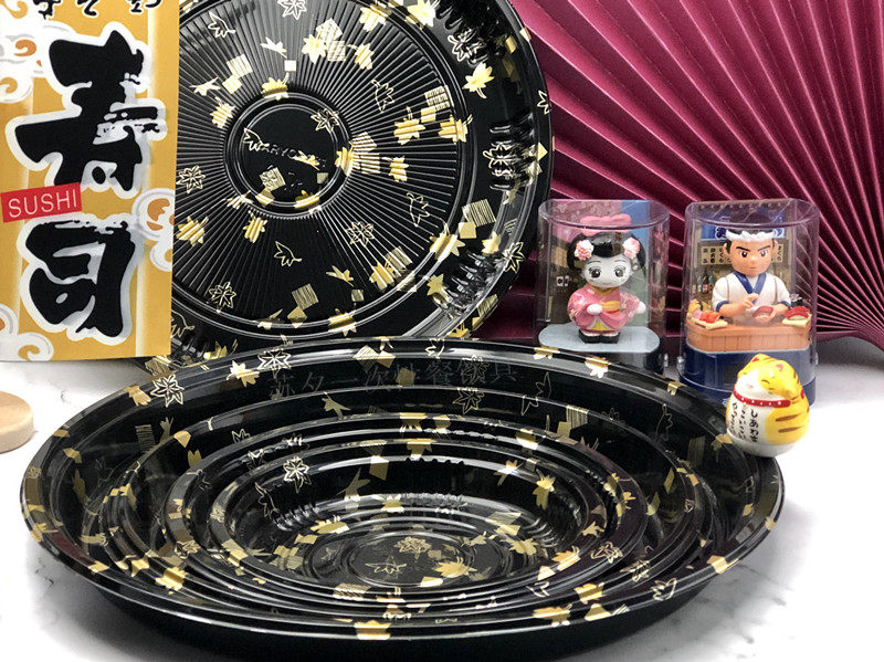 圆形盘寿司盒一次性塑料印花日式刺身盒烤鱼鱼虾生鲜托盘厂家直销,餐饮具,一次性餐盒,淘宝优惠券,粉丝福利购,淘宝优惠卷