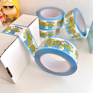 ins风可爱三眼仔大号封箱胶带卡通快递打包大胶带4.2cm长100m