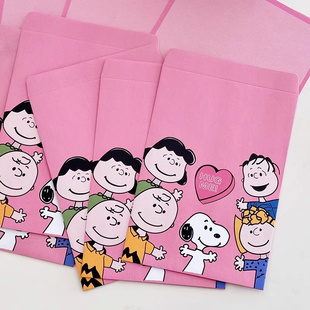可爱史努比信封信纸套装自制DIY表白情书信笺纸袋粉色爱心卡通