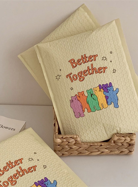 ins风小熊朋友快递袋信封袋加厚卡通服装打包包装袋防震气泡袋