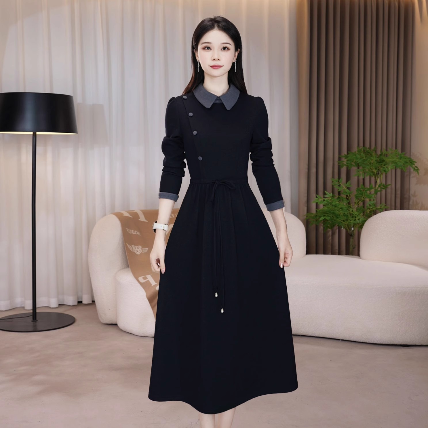 小香风毛呢套装连衣裙2025新款女秋冬十三行爆款轻奢高级感两件套