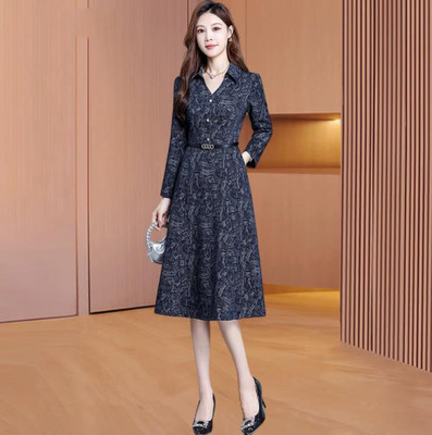 新中式国风连衣裙套装2025秋季新款杭州品牌女装高档长袖裙子